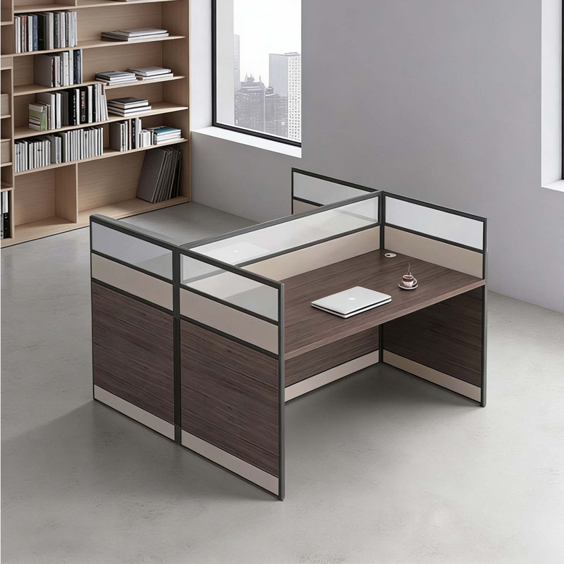 Poste de travail Benching avec câble, bureau rectangulaire