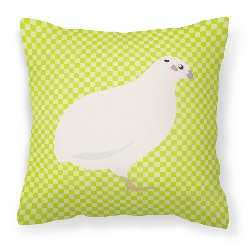 Coussin décoratif extérieur quail check, Vert, 18 po x 18 po