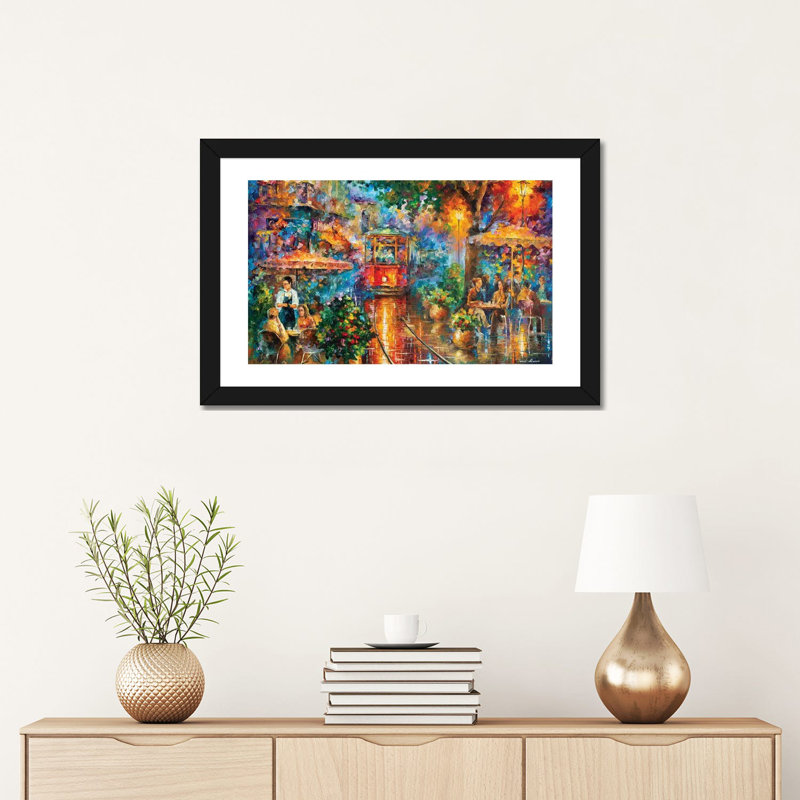 Reproduction d’art « Old Magic » par Leonid Afremov, Papier encadré noir, Blanc, H 16 po x l 24 po x P 1 po