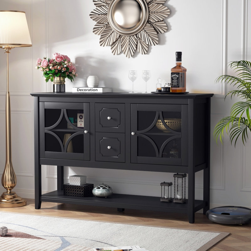 Cabinet multimédia avec tablettes réglables pour le rangement de la console