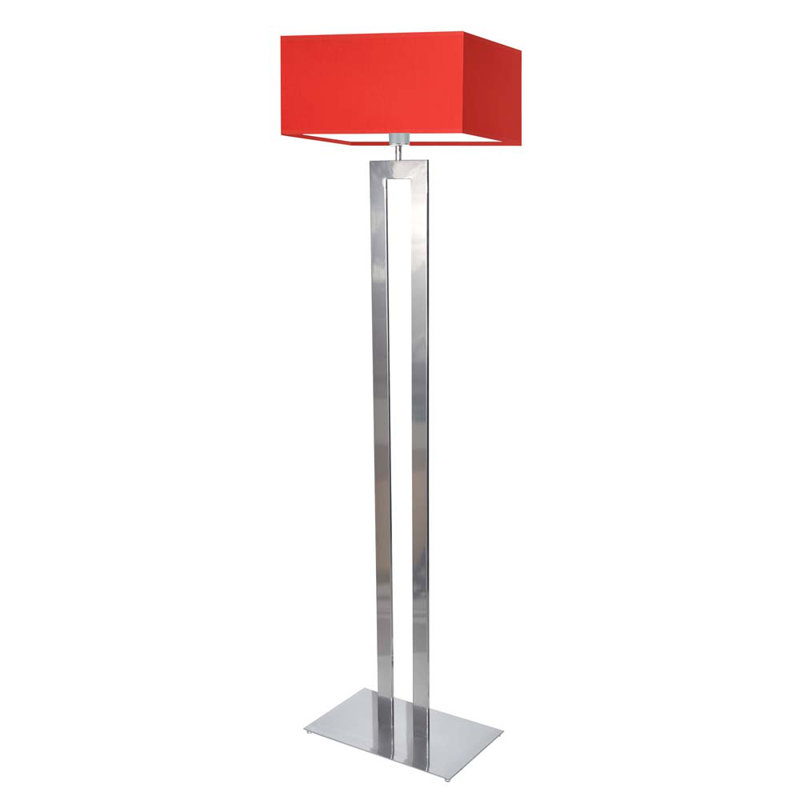 Arsh 161cm Traditional Floor Lamp, Silver, Red