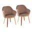 Chaise de salle à manger rembourrée Brynn avec pieds en bois cintré-109972889-109972891