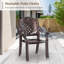 Astoria Grand 2 Pcs Patio Cast Aluminum Chairs Outdoor Metal Armchairs With Ergonomic Curved Seat Red Copper