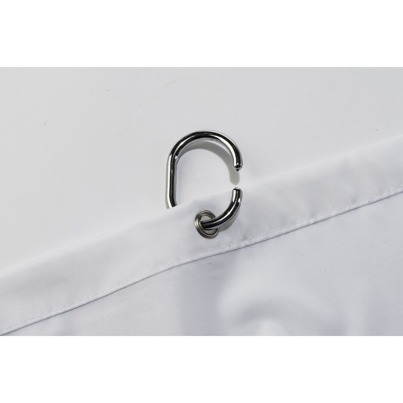 Plain Polyester Shower Curtain, White