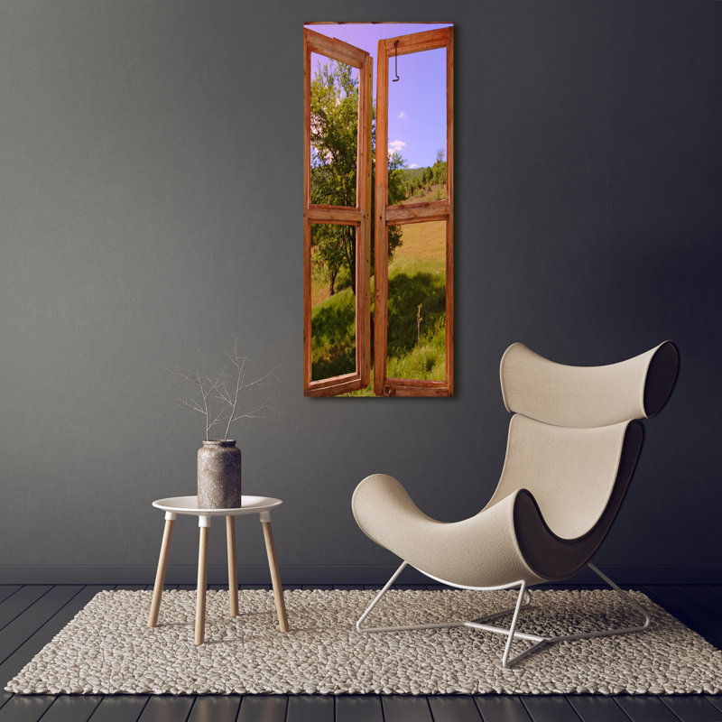 Landscape Outside The Window - Wrapped Canvas Print