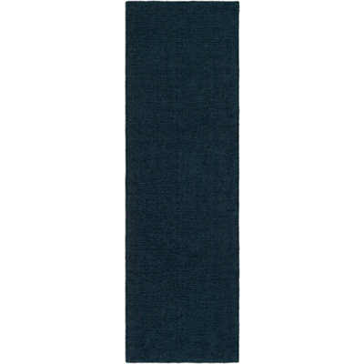 Crowe Dark Blue Hand-Woven Wool Rug