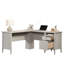 Bureau en L, finition blanche