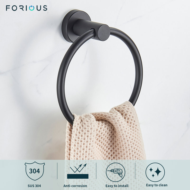 FORIOUS Wall Mounted Towel Ring With Installation Hardware & Reviews ...