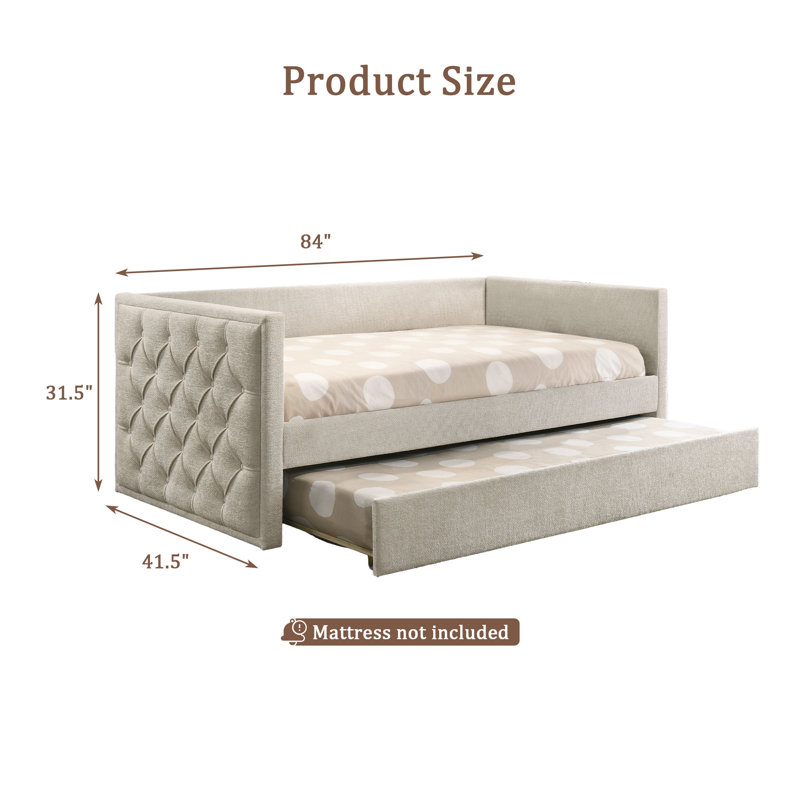 Lit de jour avec couchette moderne Modern, Beige