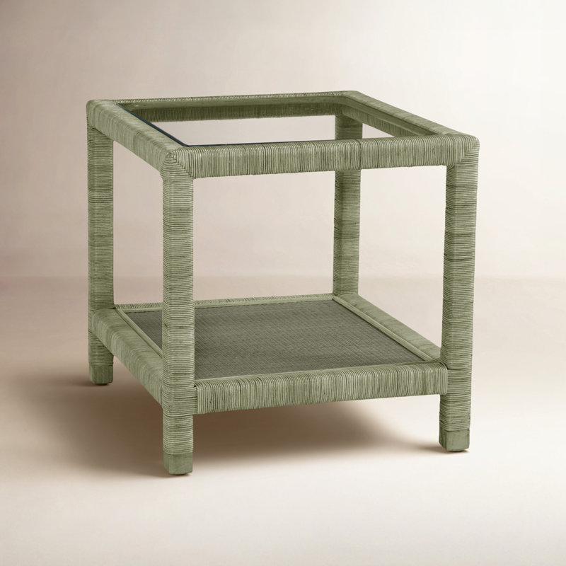 Pine Isle Glass End Table, Greystone