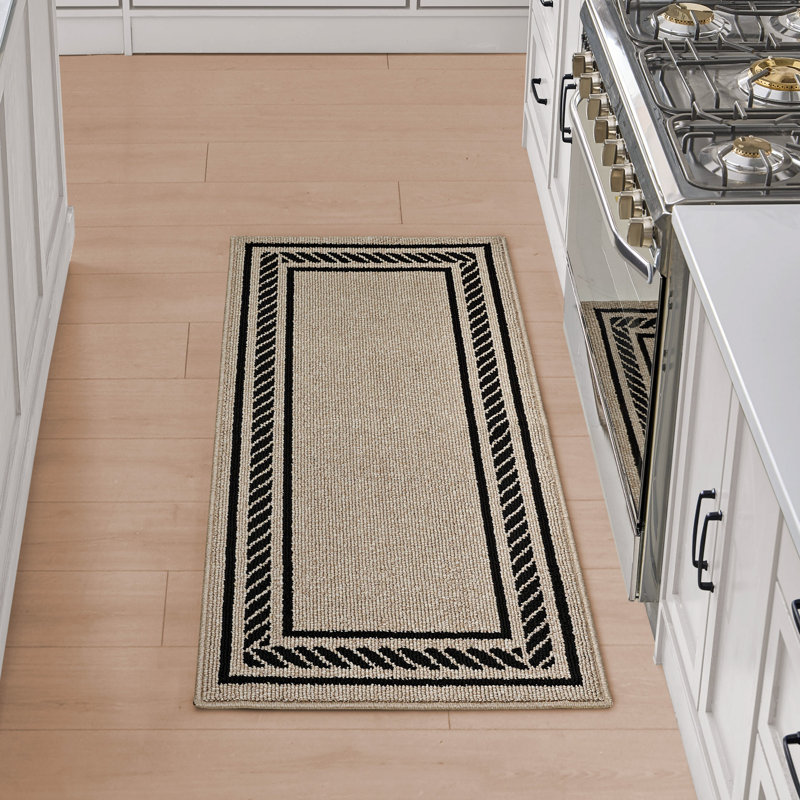 Nautica Rope Border Machine Washable All Loop Tufted Rugs 1-Piece, Rectangle 2'2" x 5'