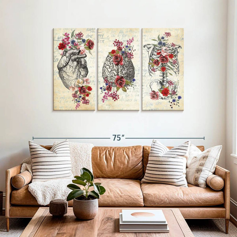 «Anatomy Floral», reproduction d'art sur toile, H 36 po x l 57 po x P 1,25 po