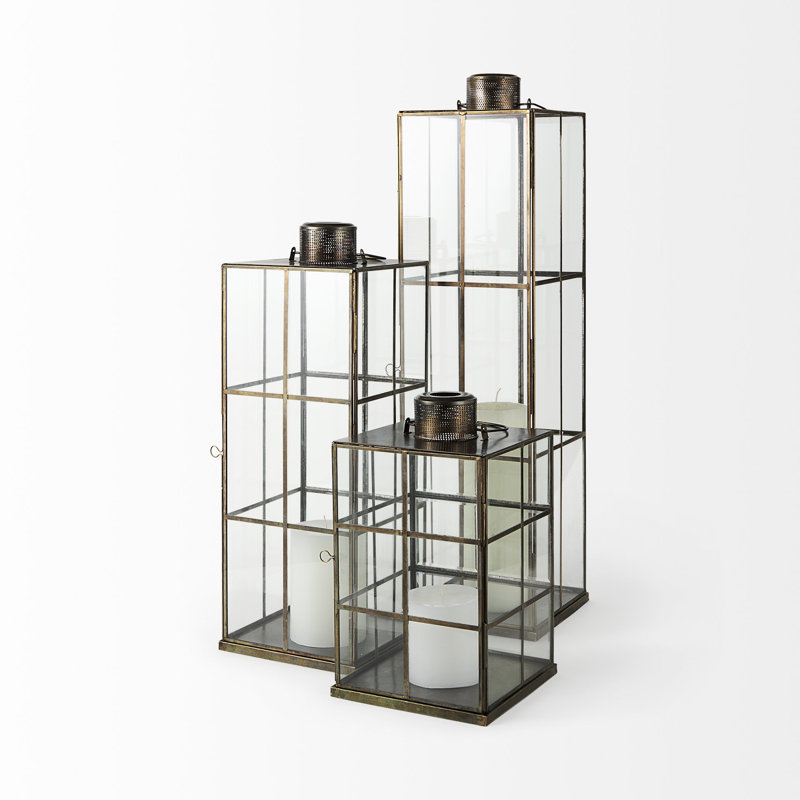 Lantern, 14.6" H x 8.3" W x 8.3" D