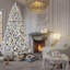Arbre de Noël 4 pi avec 150 lumières colorées UL et 21 pommes de pin naturelles - 366 pointes en PVC enneigées, branches articulées, support en métal stable, installation facile
