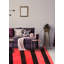 Tapis rouge / noir en laine fait à la main Aeris