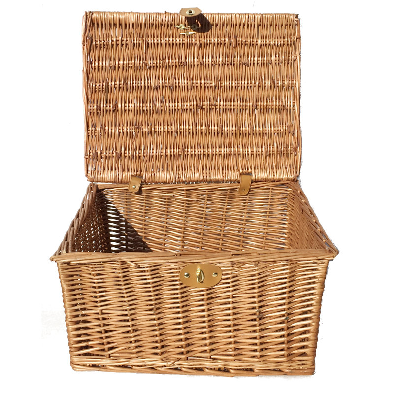 Brambly Cottage Wicker Decorative Basket, Pine, 18cm H x 35cm W x 28cm D