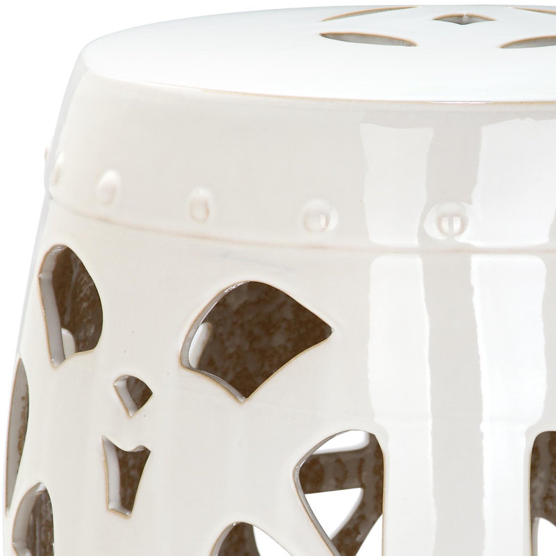 Ceramic Accent Stool, Cream