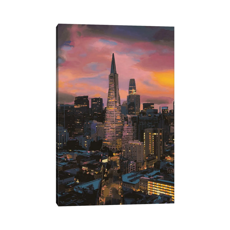 Transamerica Pyramid by Marco Barberio - Gallery-Wrapped Canvas Giclée on Canvas, Wrapped Canvas, 20.32 cm H x 30.48 cm W
