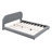 Teddy Fleece Upholstered Platform Bed With Thick Fabric, Solid Frame And Stylish Curve-Shaped Design-351368379-351368377