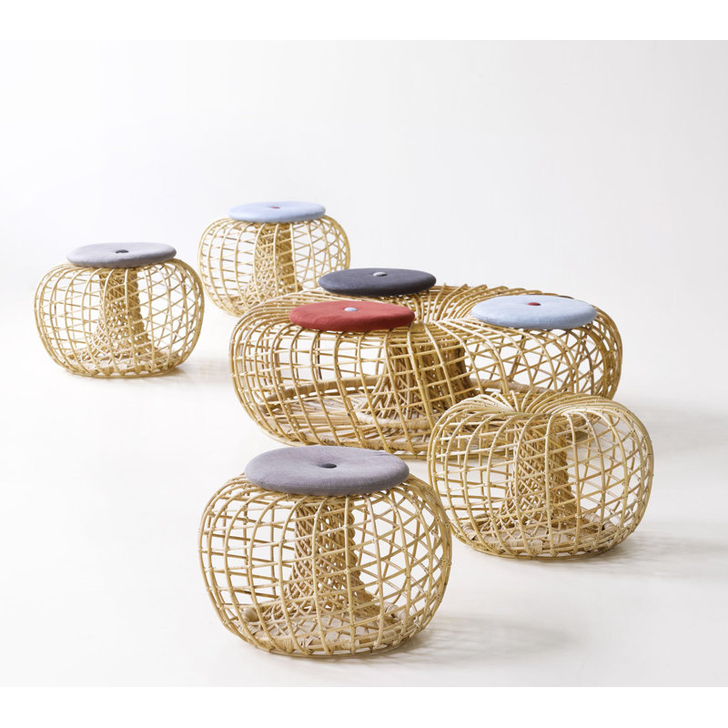 Nest 51.2" Wide Round Pouf Ottoman