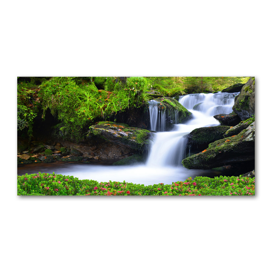 Wasserfall im Wald - Ungerahmte Kunstdrucke auf Leinwand