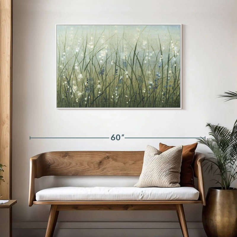 Meadow Bliss I, Cadre flottant blanc, 43 po x 29 po