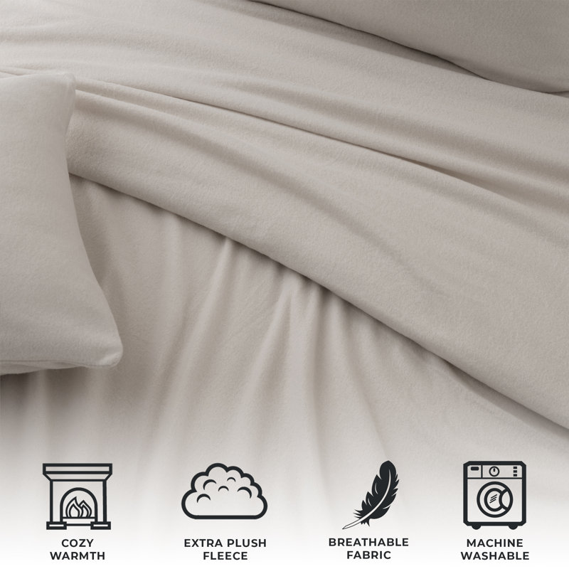 Ivory King Size Ultra Soft Polyester Sheet Set