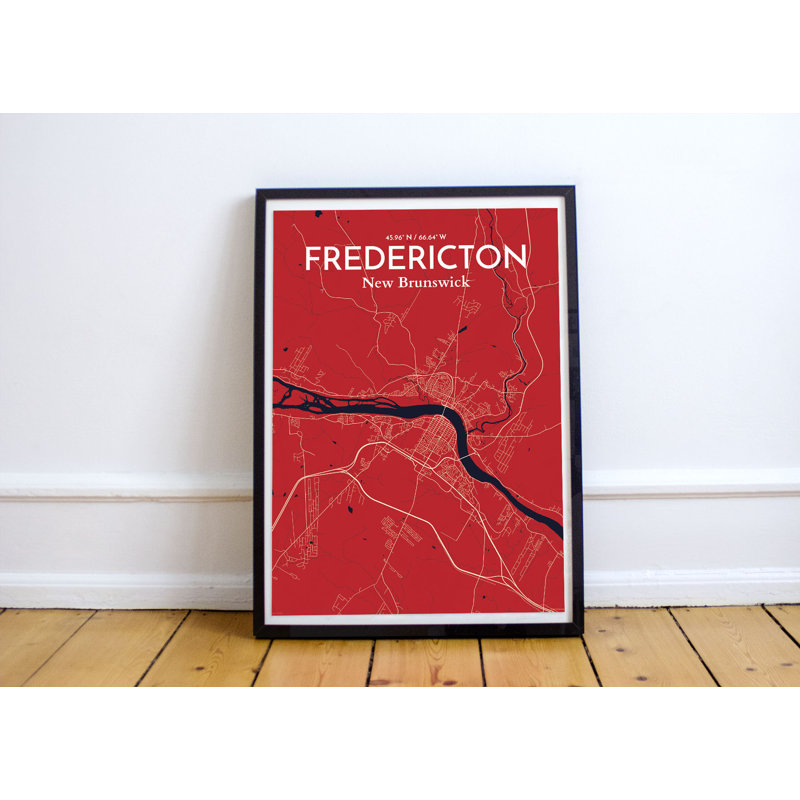 Fredericton City Map - No Frame Print, 70.1cm H x 50cm W