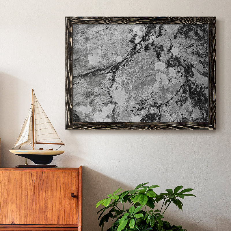 Found textures xii encadré sur toile, H 18 po x l 26 po x P 1,5 po, Noir