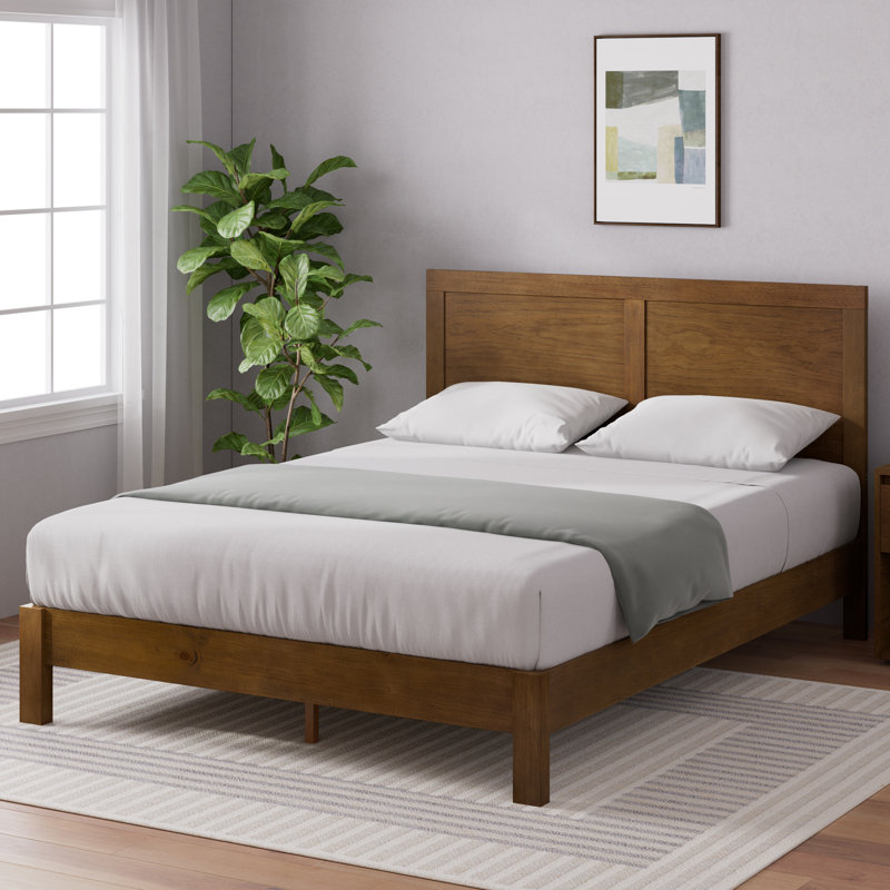 Beacsfield Wood Platform Bed with Headboard, Super King (6')
