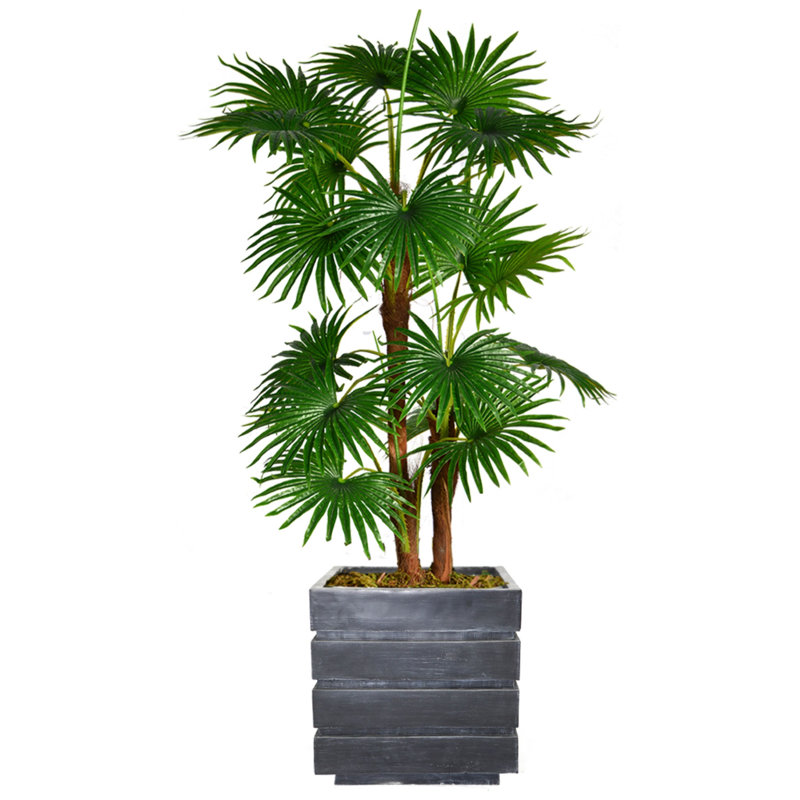 Palmier artificiel en pot 54 po Panama, Noir