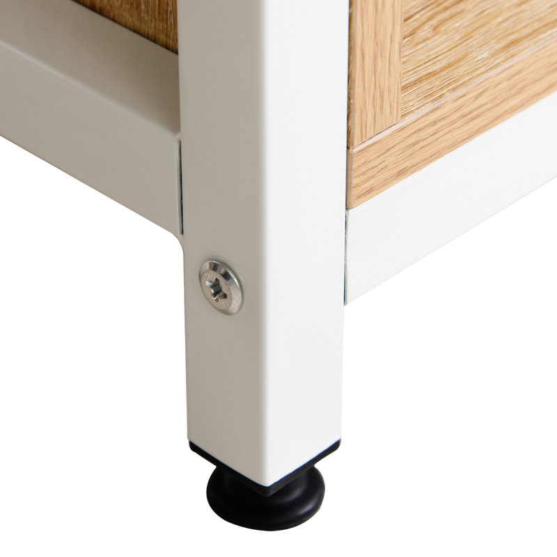 68 Inch Office Table Computer Desk Workstation Bookshelf With CPU Stand, Natural