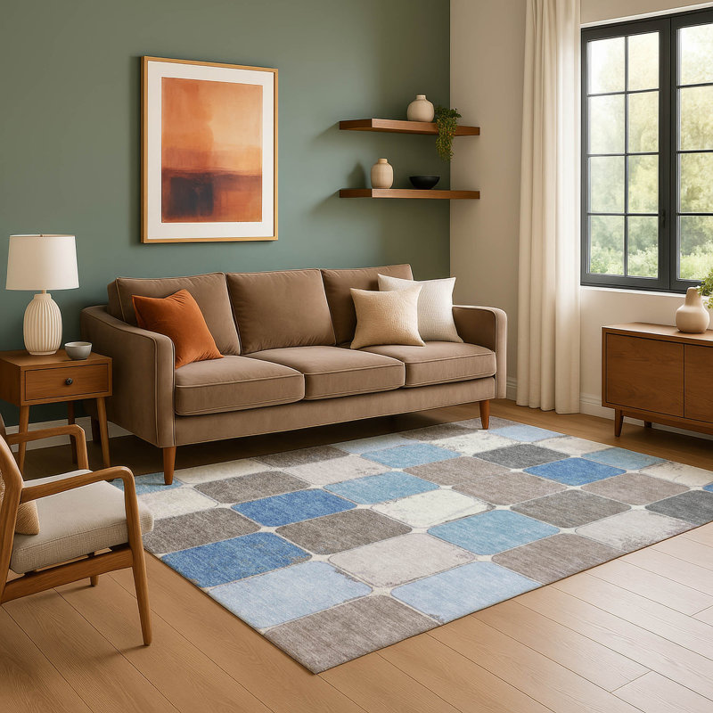 Premium Machine Washable Tiana Geometric Rug, Rectangle 5' x 7'6"