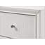 Commode à sept tiroirs de style moderne glam avec motif crocodile en relief et poignées en faux cristal, finition blanche-257585865