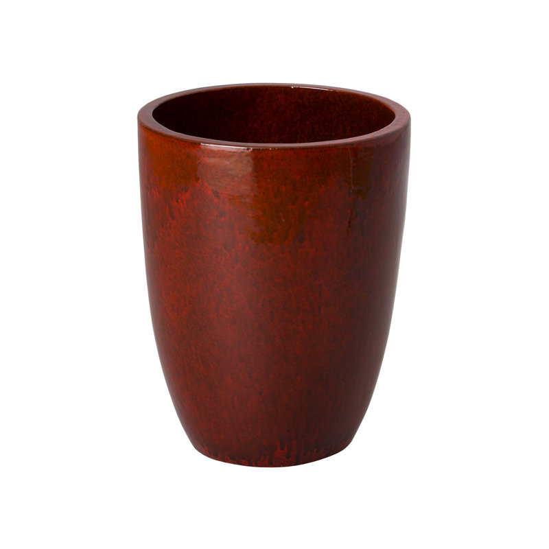 Pot à fleurs en céramique Silsbee, Rouge, H 20 po x l 15 po x P 15 po