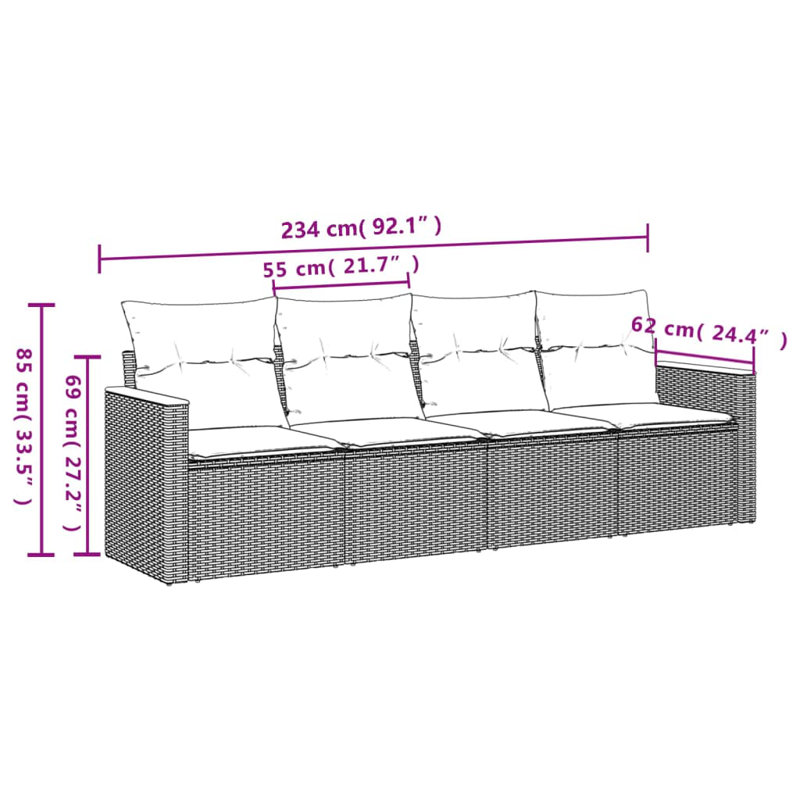 Vidaxl Garden Sofa Set Grey, Dark Grey