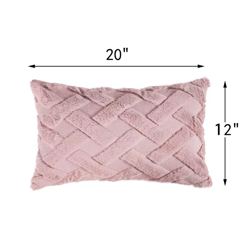 Housse de coussin rectangulaire en tissu rose, Rose
