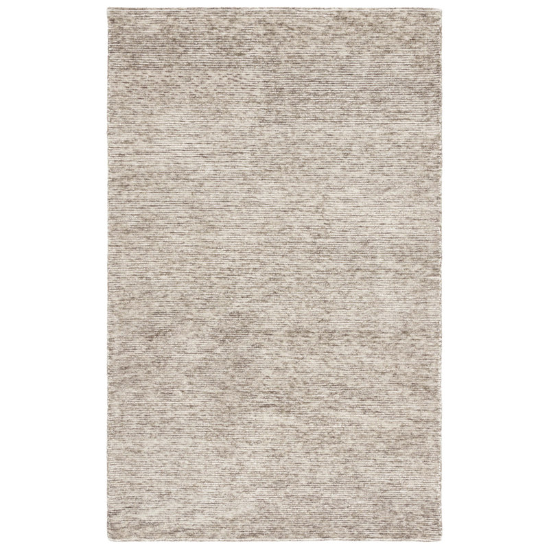 Tapis beige en coton touffeté à la main Kedwin, Rectangle 3 pi x 5 pi