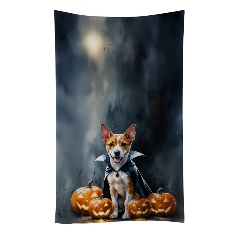Basenji Puppy Halloween Kitchen Towel, Basenji