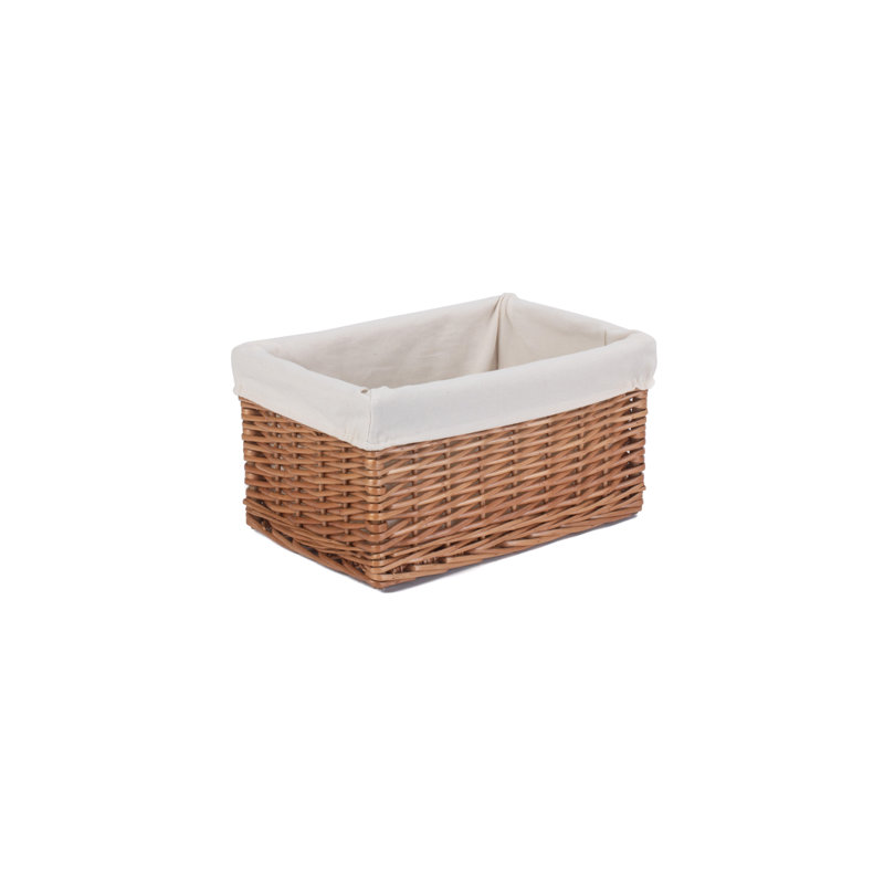 Wicker Lined Storage Basket, 20cm H x 37cm W x 25cm D