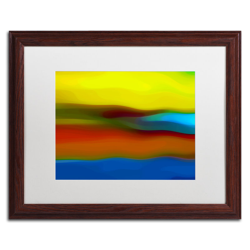River Runs Through Abstract Canvas Art with Wood Frame