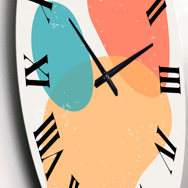 Oversized Minimal Elementary Organic and Geometric Compositions XXV Wall Clock, Small