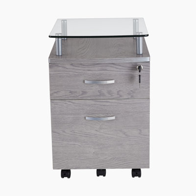 15.75'' Wide 2 -Drawer Mobile File Cabinet