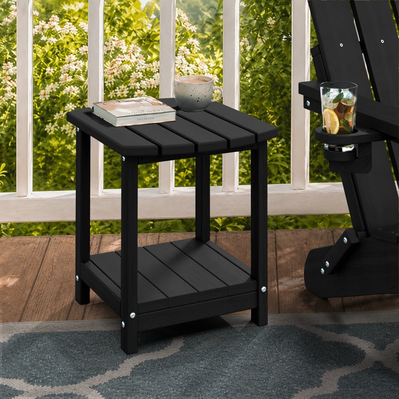 Table de bout d'extérieur en PEHD Adirondack, Noir