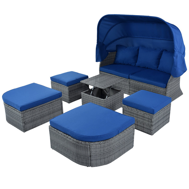 U_STYLE Ensemble de meubles de patio pour lit de jour