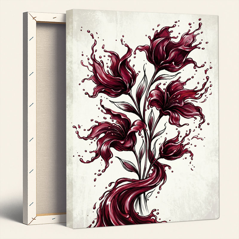 Floral Splash, reproduction d'art sur toile, ensemble de 1, H 36 po x l 24 po, Toile tendue