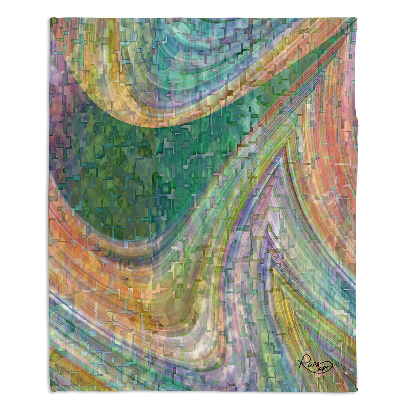  Jeté en mosaïque nuageux, l 68 po x L 80 po