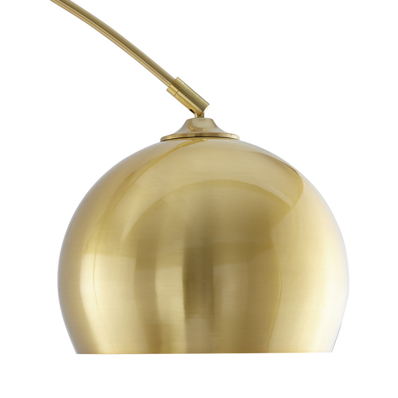 Lampe sur pied arquée 80 po Poyen, Laiton, Pierre de marbre / or