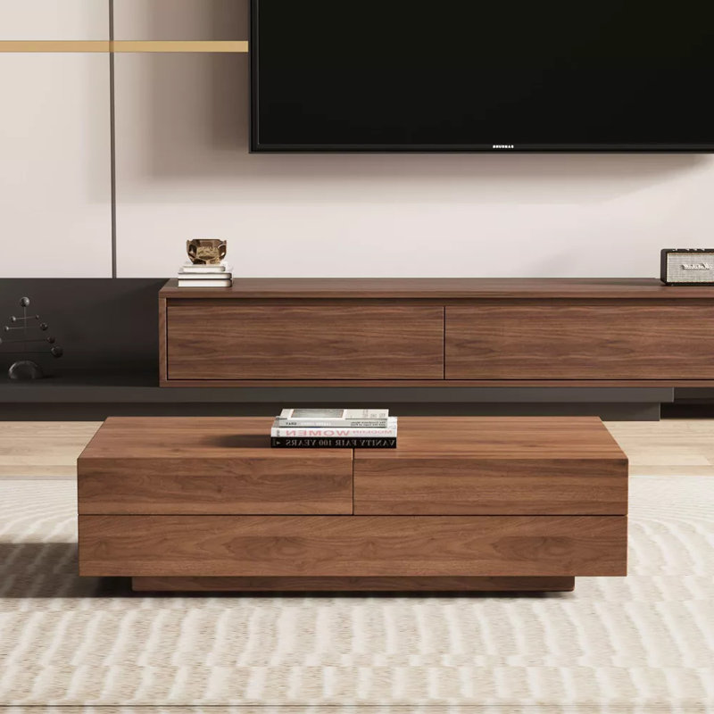 47.2" Extendable Coffee Table With Hidden Storage