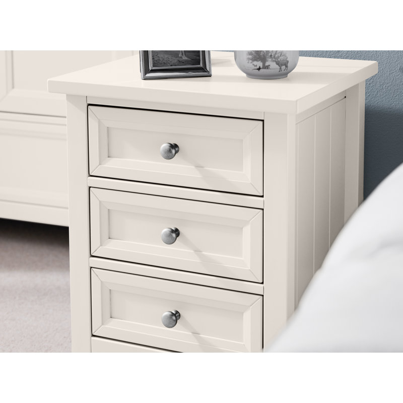 Jarin 48cm W Manufactured Wood Bedside Table, Surf White